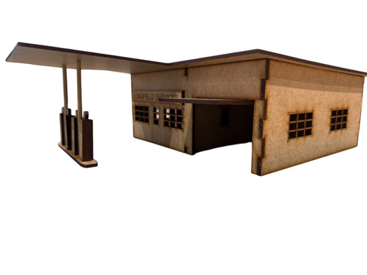 NEW FOR 2025 - N, OO & O Gauge 1950s Petrol Service Station  WorkShop.